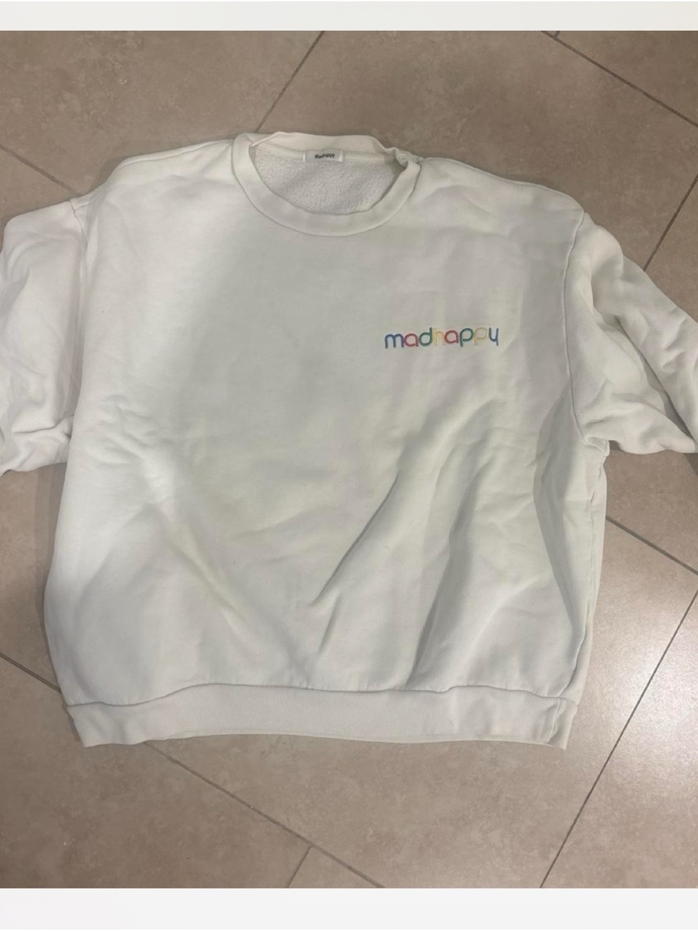 Madhappy women White Crewneck Sweatshirt with Rainbow Logo